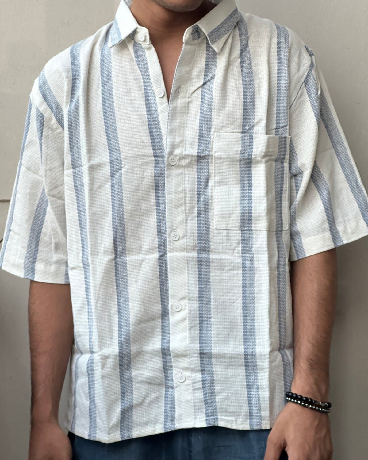 Cloud Stripe Linen Shirt — view 1