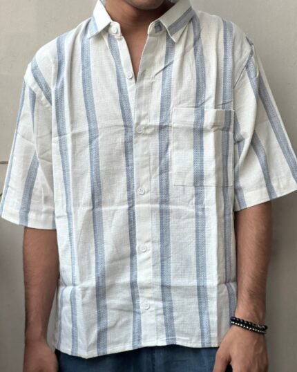 Cloud Stripe Linen Shirt