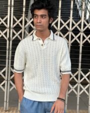 Ivory Cable Knit Polo - Image 5