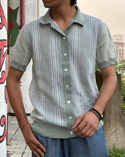 Ripple Knit Polo