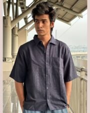 Slate Linen Oversized Shirt - Image 4