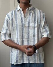 Cloud Stripe Linen Shirt - Image 5
