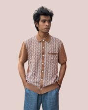 Caramel Diamond Knit Polo - Image 4