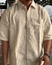 Ivory Jacquard Oversized Shirt