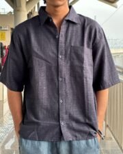 Slate Linen Oversized Shirt - Image 3