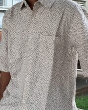 Ivory Diamond Print Oversized Shirt - Image 2