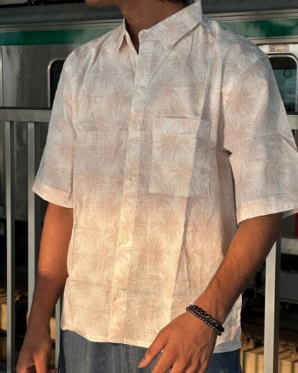 Palm Print Linen Shirt