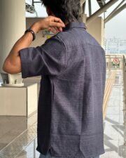 Slate Linen Oversized Shirt - Image 2
