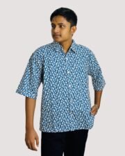 Indigo Vine Print Oversized Shirt - Image 2