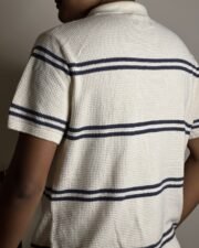 Ivory Waffle Stripe Polo - Image 4