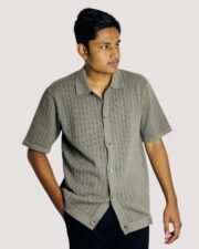 Sage Crochet Knit Polo Shirt - Image 4
