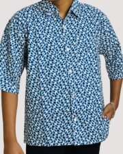 Indigo Vine Print Oversized Shirt