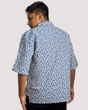 Indigo Vine Print Oversized Shirt - Image 4
