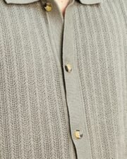 Sage Crochet Knit Polo Shirt - Image 2