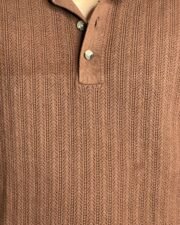 Rust Crochet Knit Polo - Image 2