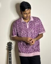 Violet Bloom Jacquard Polo - Image 5